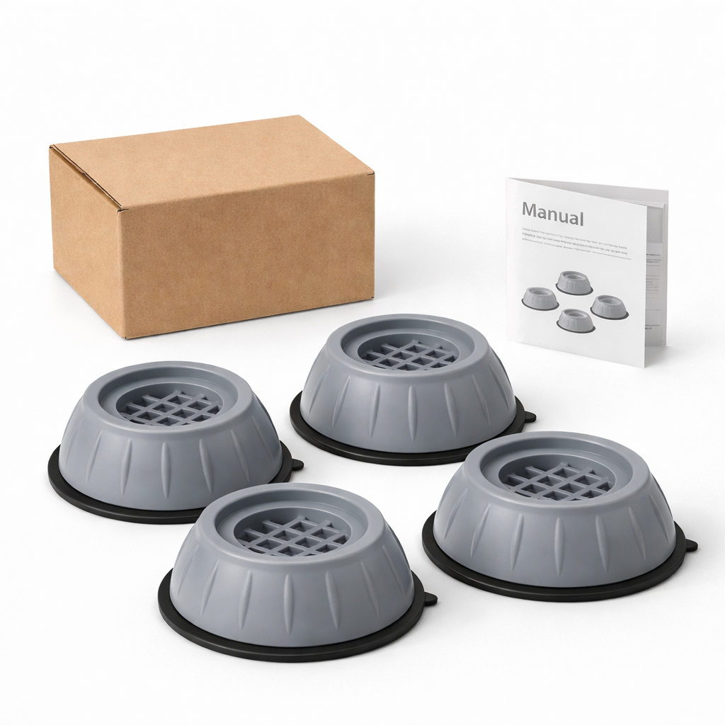 AntiȘoc™ – Set 4 picioare anti-vibrații pentru mașina de spălat